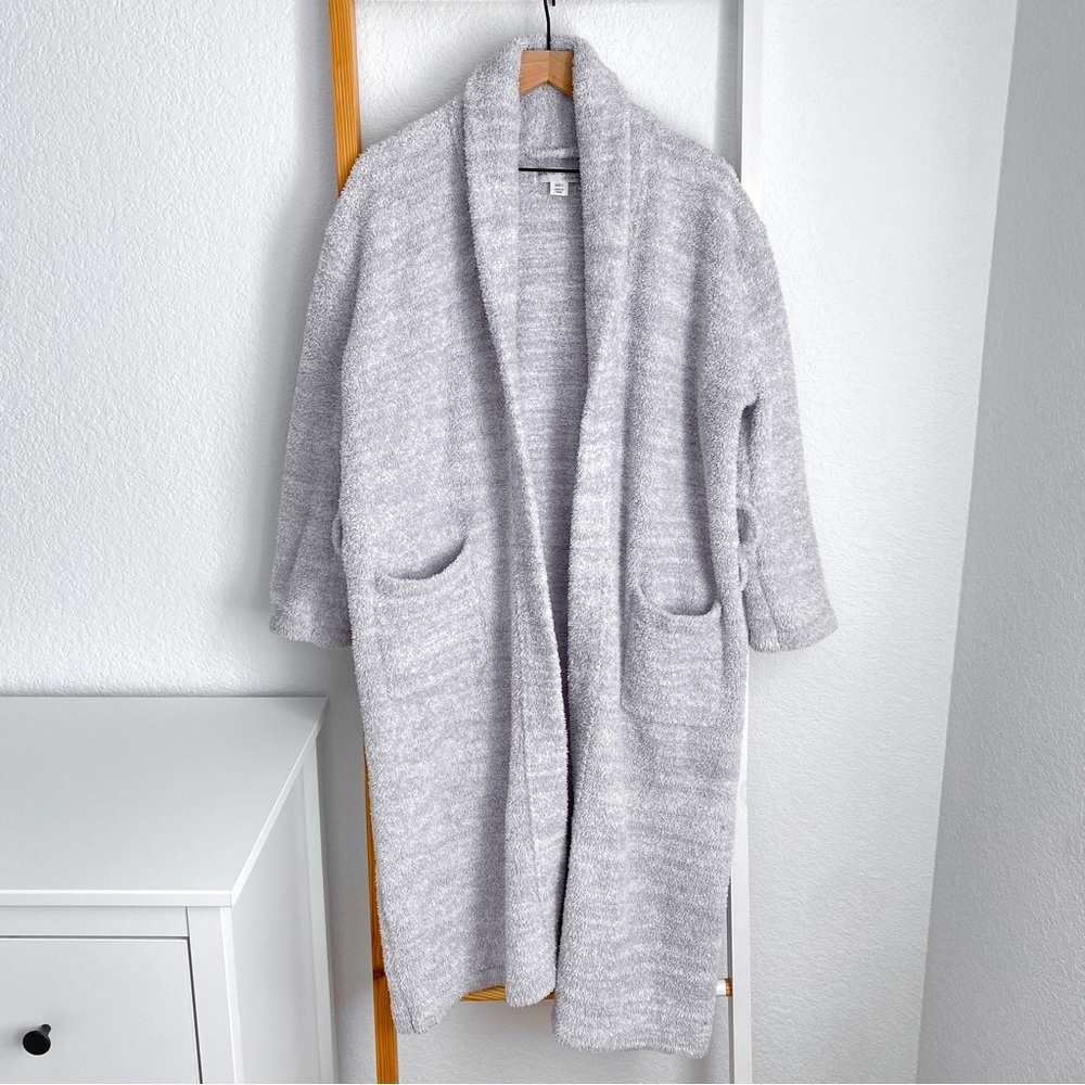 Barefoot Dreams CozyChic Heathered Adult Robe Heathered Stone Gray Wrap 1
